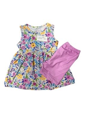 Pete + Lucy - NWT - Sunlit Petals Floral Tank Dress with Pink Shorts